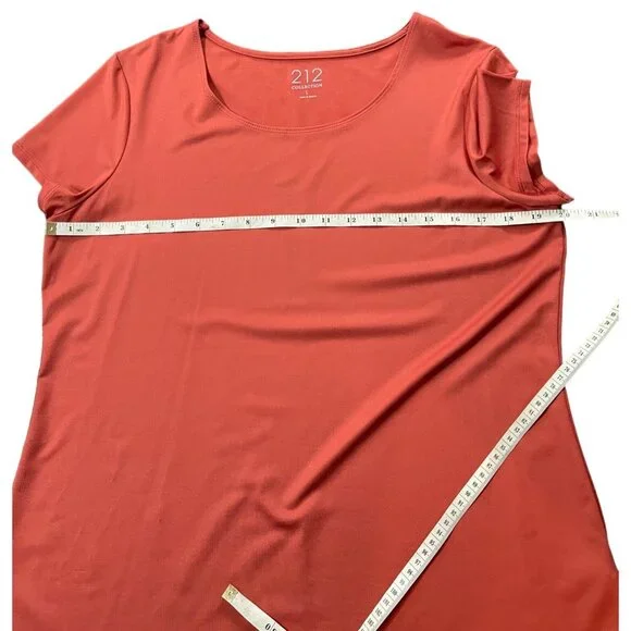 212 Collection Womens Scoop Neck T-Shirts 2-Pack Black & Orange Large - Picture 6 of 16